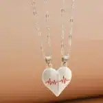 Collier coeur separable couple argent 6