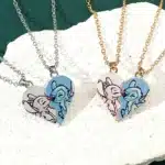 Collier coeur separable couple Lilo Stitch 1
