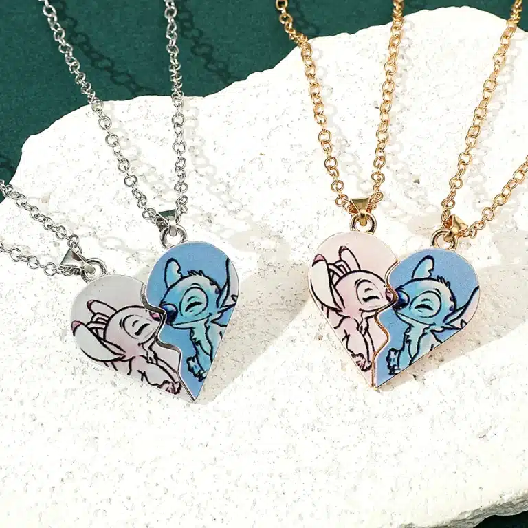 Collier coeur separable couple Lilo Stitch 1