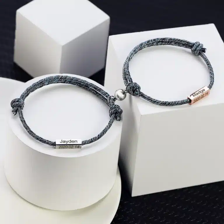 Bracelet cordon personnalisé couple 2