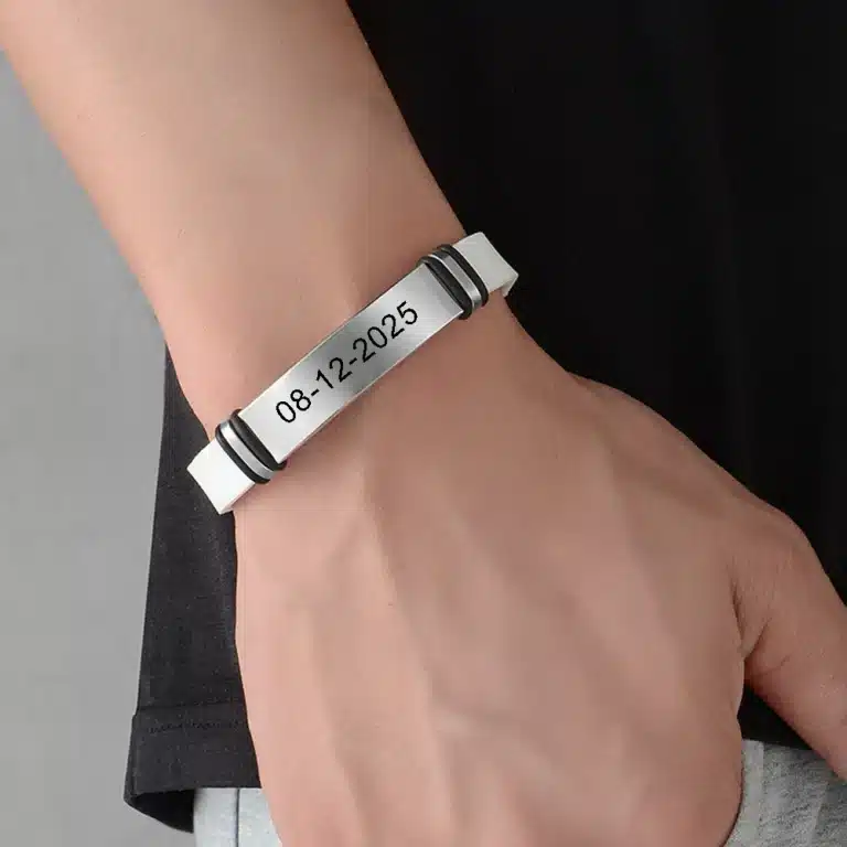 Bracelet caouchouc couple personnalisé 4