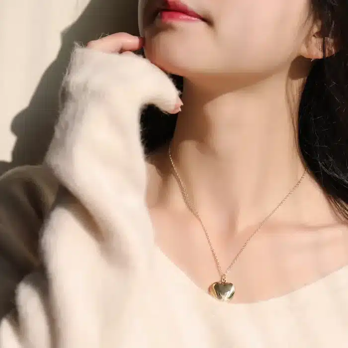 Collier coeur avec initiale couple 3