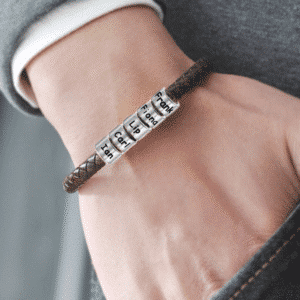 Bracelet couple date tissé