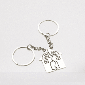 Porte clé couple maison