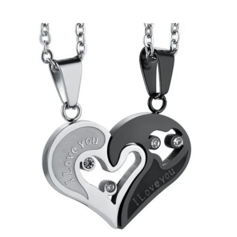 Collier coeur moitié pour couple 3