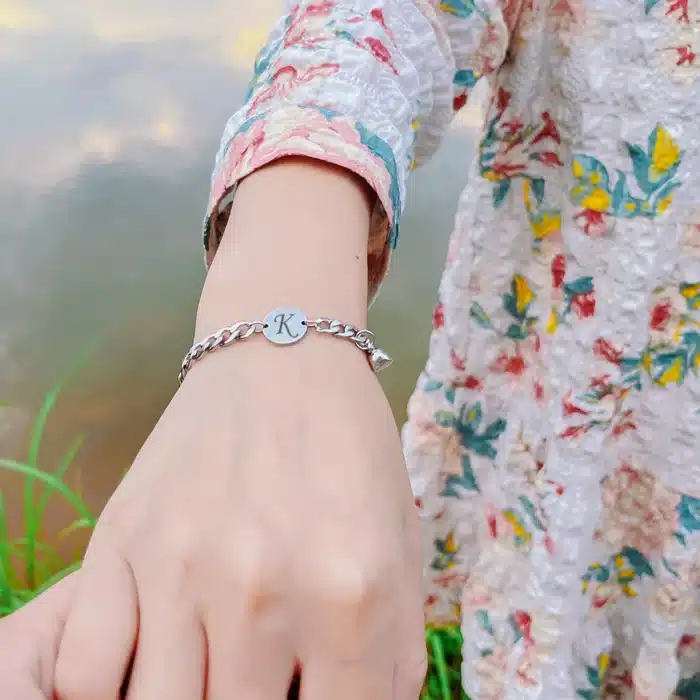 Bracelet couple aimanté initiale 3