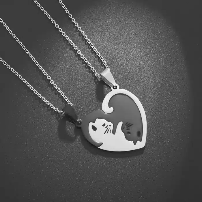 Collier pendentif coeur couple 2