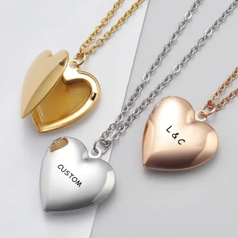 Collier couple coeur a graver 2