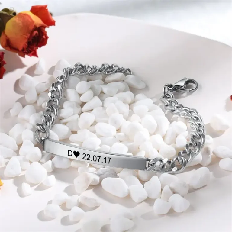 Bracelet couple avec gravure 2