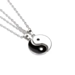Collier couple argent yin yang 4