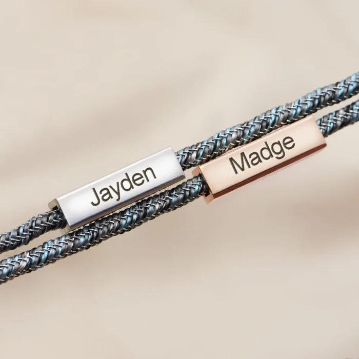 Bracelet cordon personnalisé couple 4