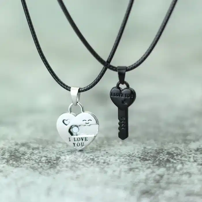 Collier cadenas clé couple 4