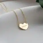 COOLTIME nom personnalisé amour coeur collier en acier inoxydable personnalisé gravé nom pendentif collier bijoux Couple cadeau 1