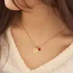 Collier couple avec pierre de naissance 2