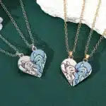 Collier coeur separable couple Lilo Stitch 2