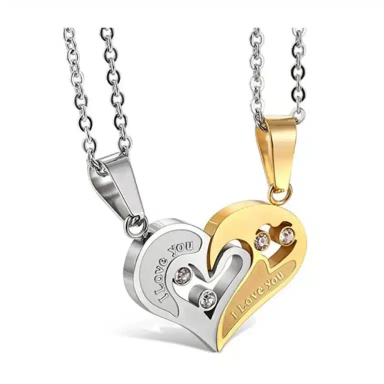 Collier coeur moitié pour couple 2