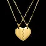 Collier couple personnalisé coeur brisé gravé 6