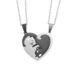 Collier pendentif coeur couple 3