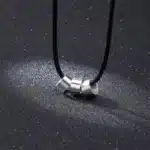 Collier en cuir couple gravé 2
