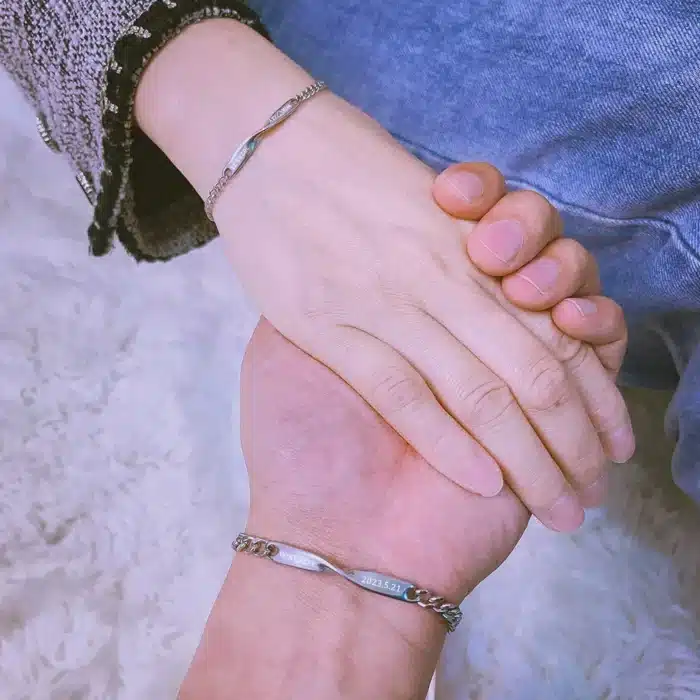 Bracelet couple avec date 2