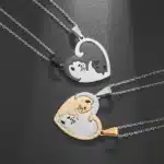 Collier pendentif coeur couple 1