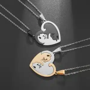 Collier pendentif coeur couple 1