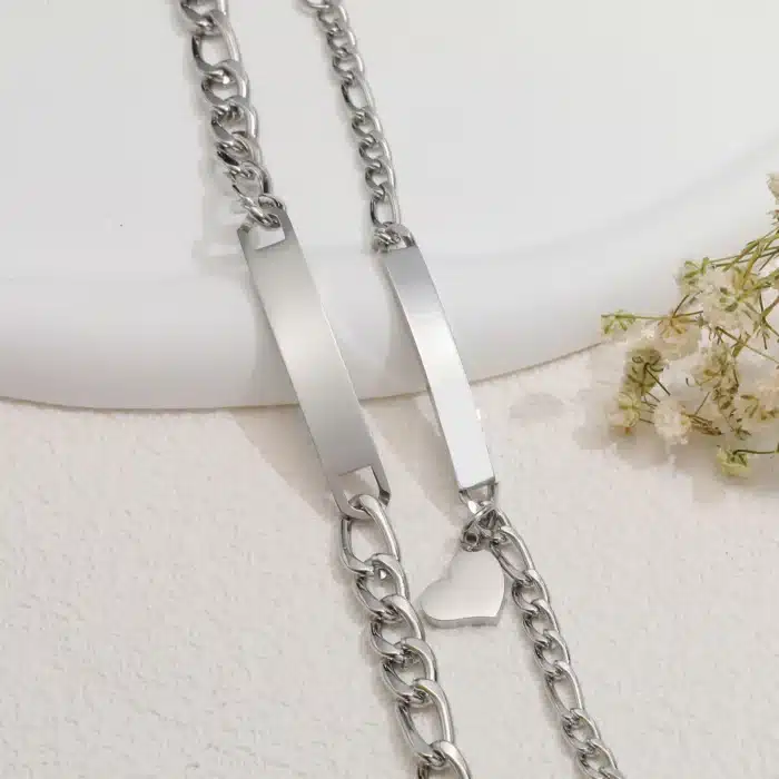 Bracelet couple avec date mixte 4