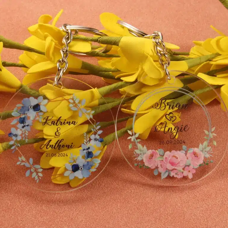 Porte clé couple date 16