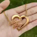 Collier couple personnalisé médaillon 1