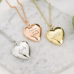 Collier couple coeur a graver