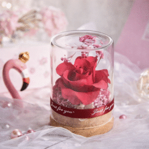 Rose éternelle couvercle verre