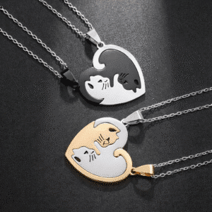 Collier pendentif coeur couple