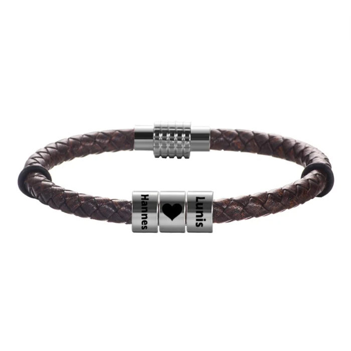 Bracelet couple date tissé 2