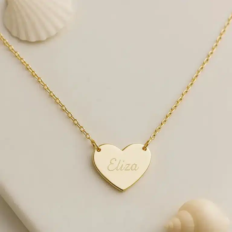 COOLTIME nom personnalisé amour coeur collier en acier inoxydable personnalisé gravé nom pendentif collier bijoux Couple cadeau 2