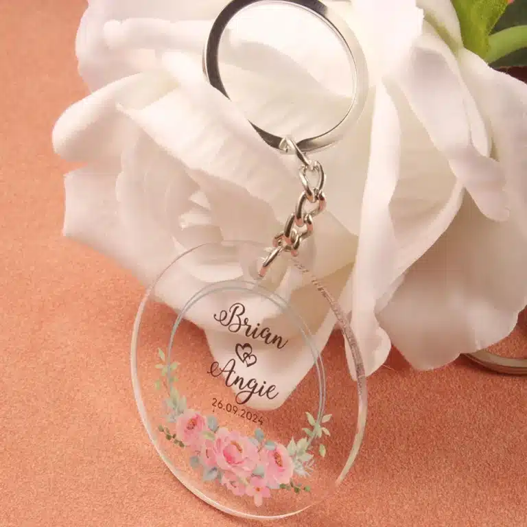 Porte clé couple date 17