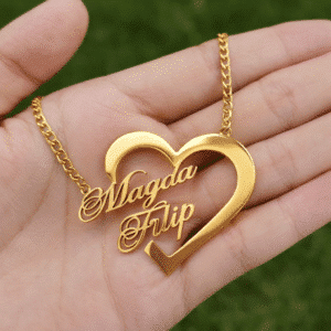 Collier couple personnalisé médaillon