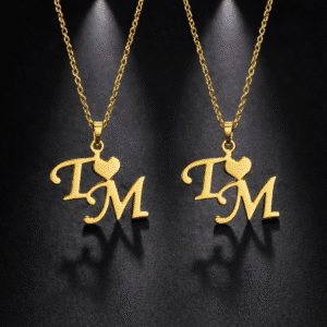 Bijou collier couple initiale