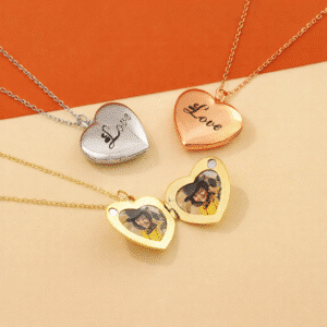 Collier coeur avec initiale couple