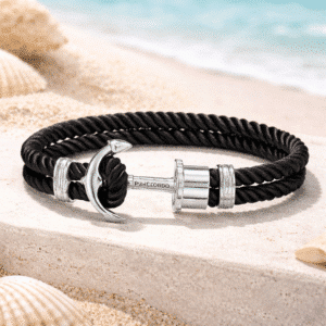 Bracelet couple ancre personnalisable