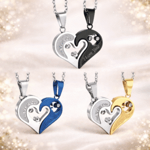 Collier coeur moitié pour couple