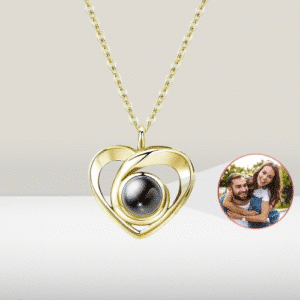 Collier couple personnalisé projection photo