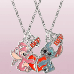 Collier coeur separable couple Lilo Stitch