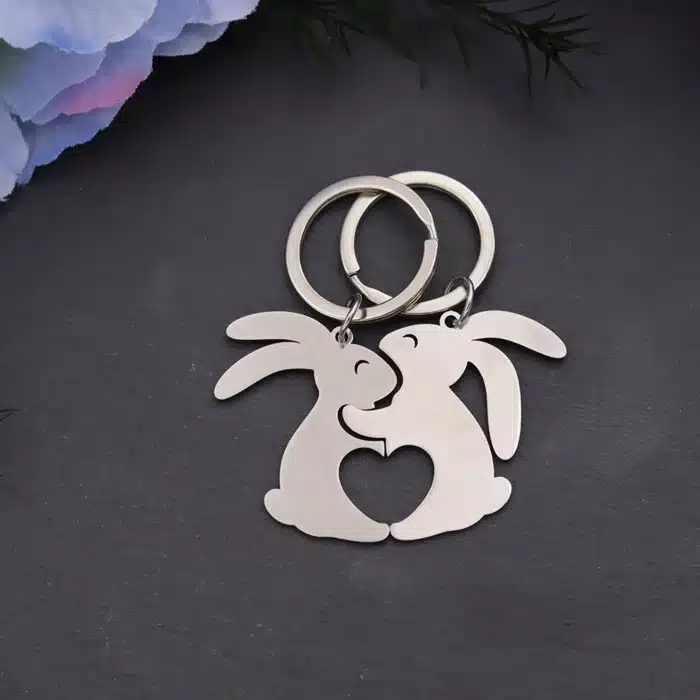 Porte clé couple lapin 1