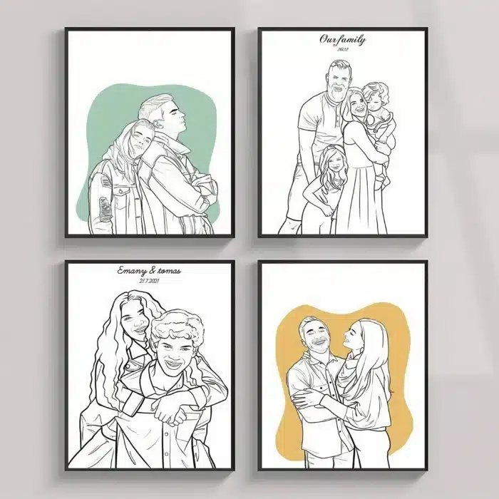Photo couple dessin cadre photo 7