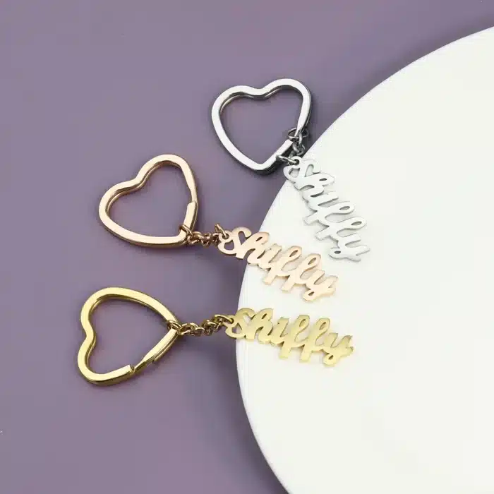 Porte clé couple personnalisé prénom 3