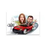 Cadre photo couple dessin humour 3