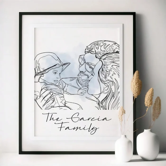 Photo couple dessin cadre photo 6