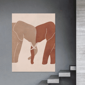 Cadre éléphants couple