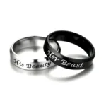 Bague couple la Belle et la Bête ajustable 2