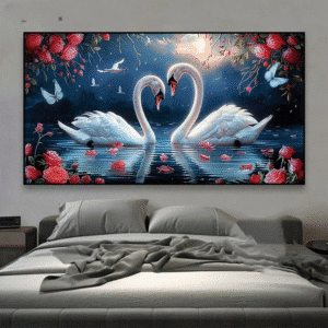 Cadre cygnes couple